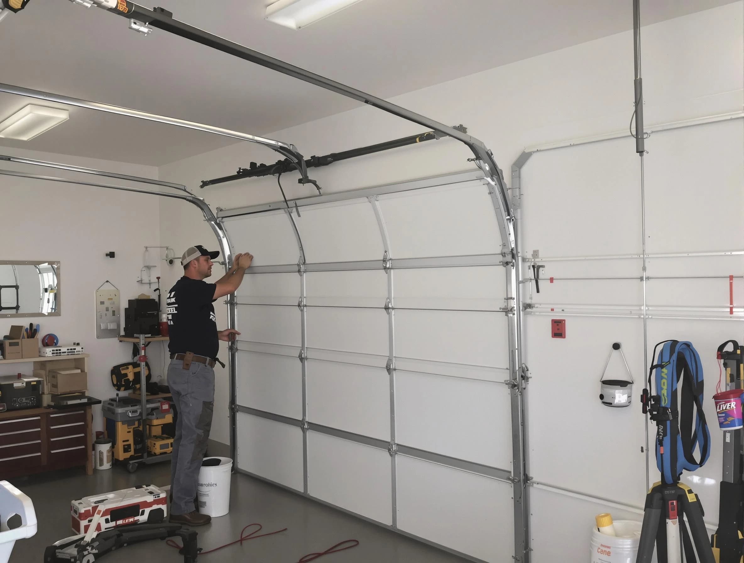 Los Ranchos de Albuquerque Garage Door Repair team installing new garage door in Los Ranchos de Albuquerque