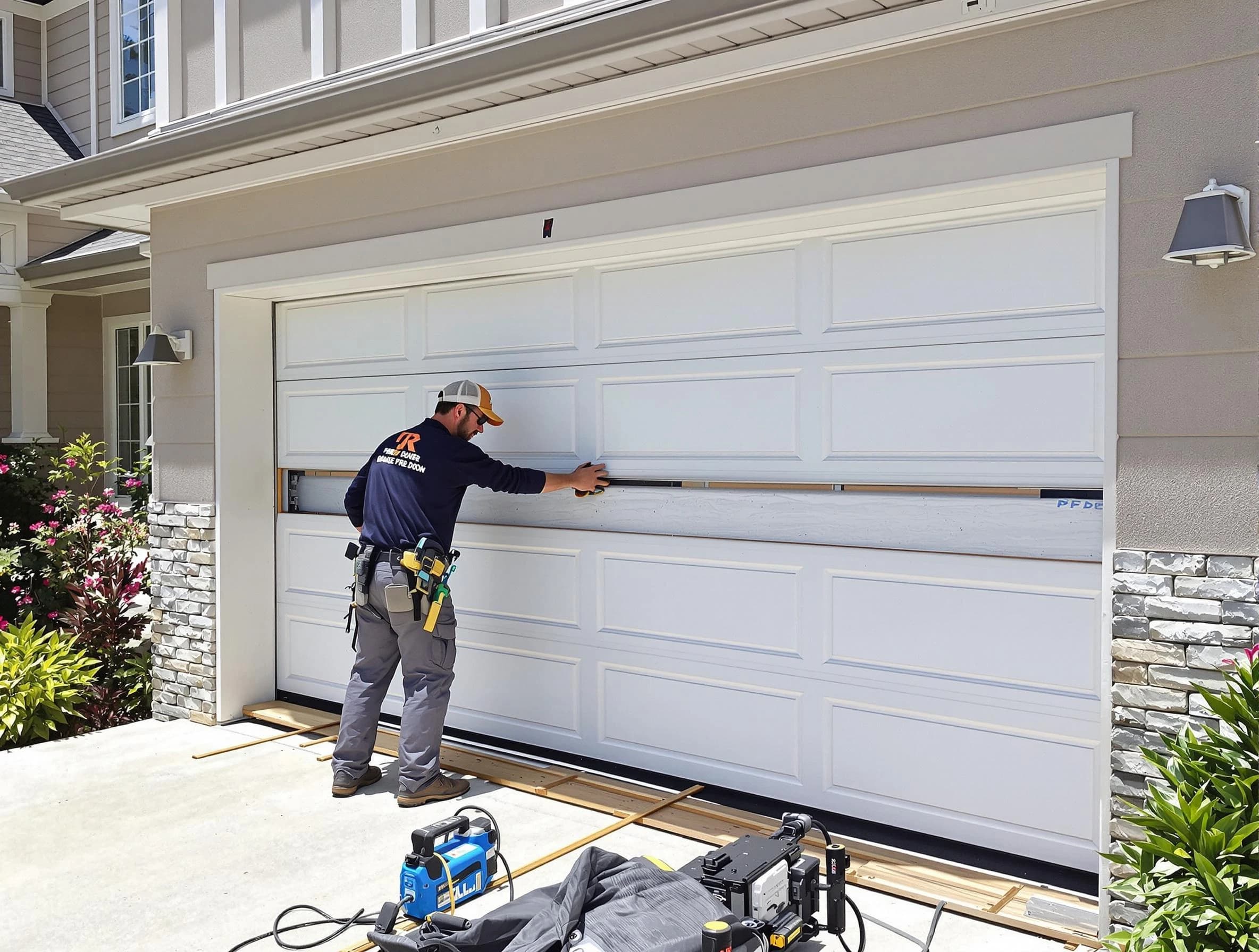 Los Ranchos de Albuquerque Garage Door Repair team performing complete garage door replacement at Los Ranchos de Albuquerque residence